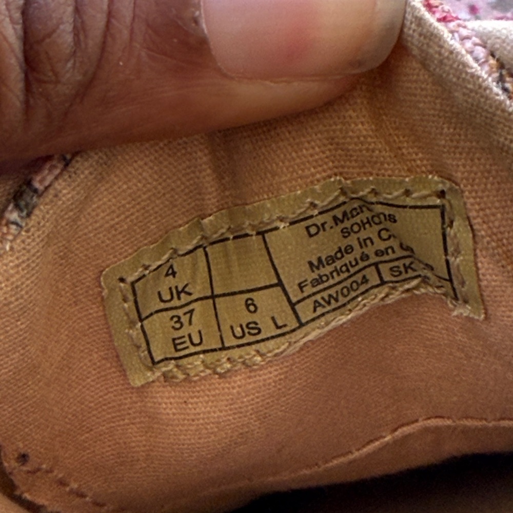 Dr. Martens Pink Floral Women's sneaker canvas comfy Flats - Picture 11 of 11